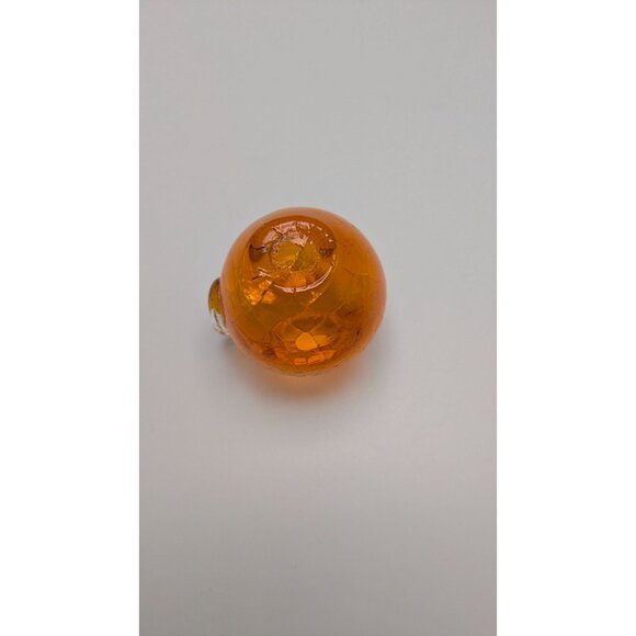 Orange Crackle Glass Pitcher Clear Handle Decorative Vase Glass Home Decor - Picture 8 of 8